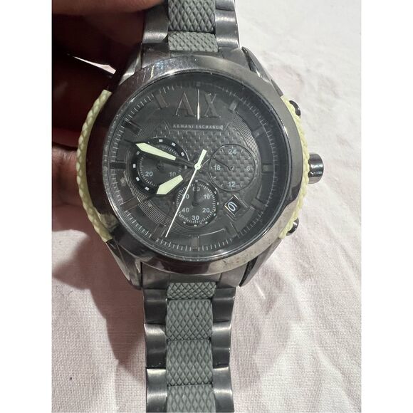 Armani Exchange AX1385 Men’s Chronograph Watch Black Dial Sport A|X Stainless - Picture 3 of 10